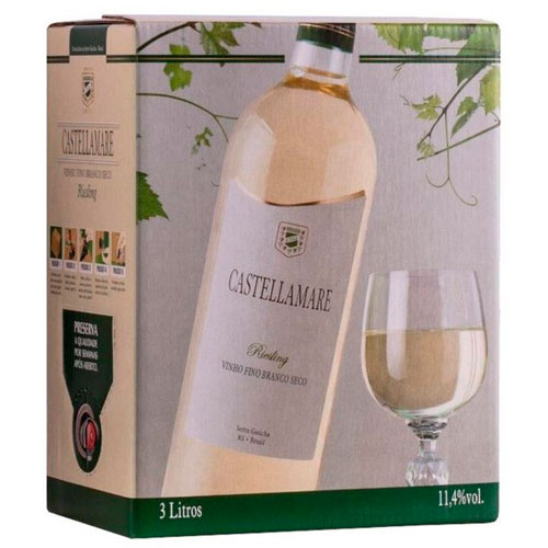 VINHO BRANCO BAG IN BOX CASTELLAMARE RIESLING 3LITROS